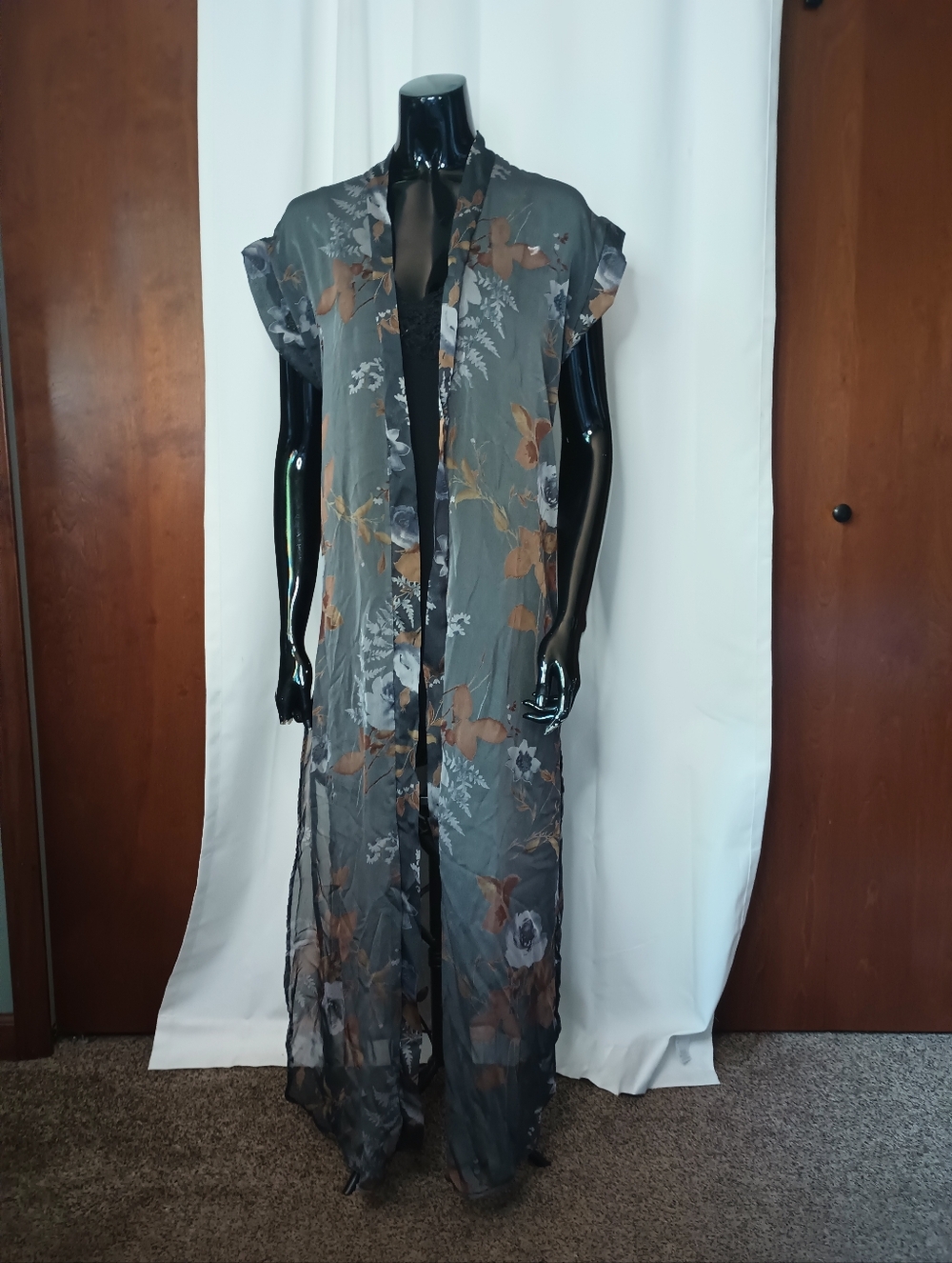 Womens Vintage Forest Fairy Grunge Sheer Floral Open Cardigan Small Whimsigoth